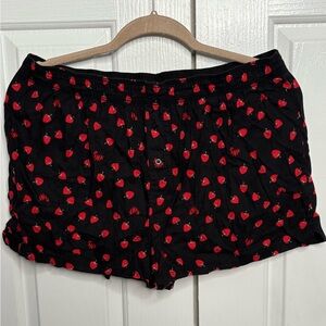 PINK Victoria’s Secret Strawberry Black Boxer Shorts! 🍓🍰
